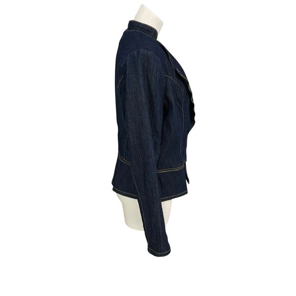 Nicki Minaj Blazer Womens 2X Denim Peplum Zip Up Jacket Work Office Casual - Picture 8 of 13